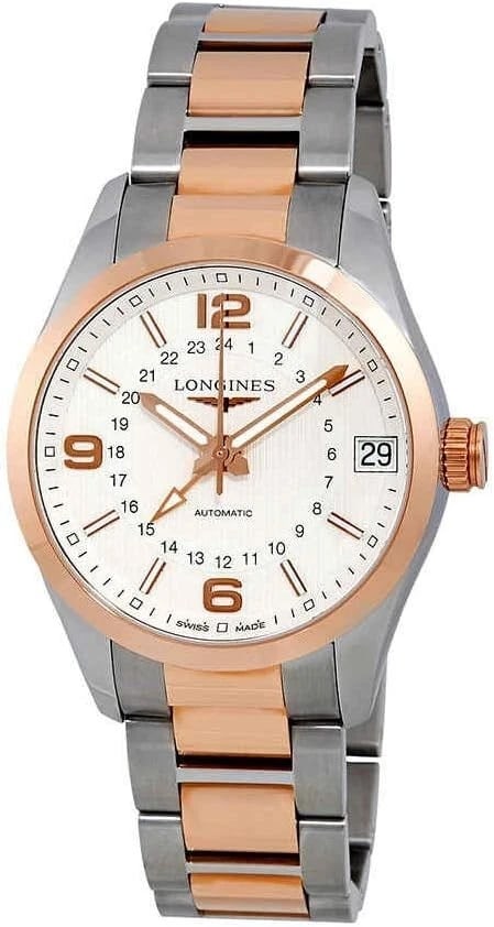 LONGINES CONQUEST CLASSIC GMT WATCH: Longines Conquest Classic GMT Watch Brand: Longines Type/Style: Wristwatch Material: SS PG Color: Dial Color silver Size: Case Size: 42mm Accessories: None Accessories Notice: When purchasing