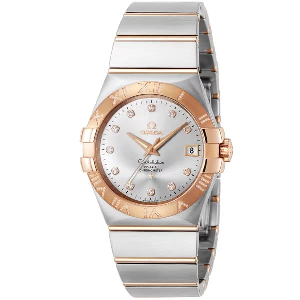 OMEGA CONSTELLATION CO-AXIAL AUTOMATIC WOWATCH: OMEGA Constellation CO-AXIAL Automatic WoWatch Brand: OMEGA Type/Style: Wristwatch Material: Steel - Red Gold Color: Dial Color silver Size: Case diameter: 35 mm Accessories: None Accessor
