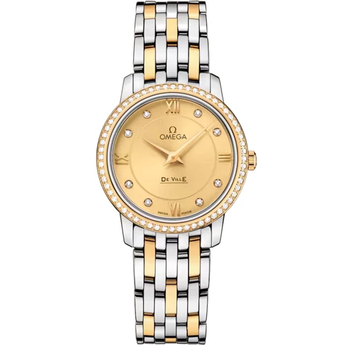 OMEGA DE VILLE WATCH: OMEGA De Ville Watch Brand: OMEGA Type/Style: Wristwatch Material: SSYG Color: Dial Color Champagne Gold Size: Case diameter: 27.4 x 27.4 mm Accessories: None Accessories Notice: When purchasing