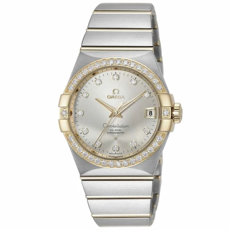 OMEGA CONSTELLATION WATCH: Omega Constellation Watch Brand: OMEGA Type/Style: Wristwatch Material: SS Yellow Gold Color: Dial Color Silver Size: Case Size: 38mm Accessories: None Accessories Notice: When purchasing