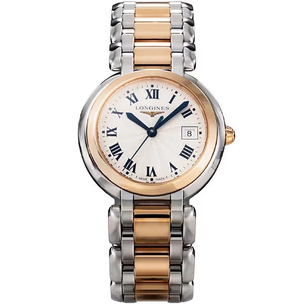 LONGINES PRIMALUNA WOMETAL BELT WATCH: Longines PRIMALUNA WoMetal Belt Watch Brand: Longines Type/Style: Wristwatch Material: SS gold Color: Dial Color White Size: Size: (Approx.) 28mm (height) x 26.5mm (width)Wrist Circumference: (Approx.