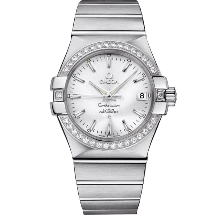 OMEGA CONSTELLATION CO-AXIAL CHRONOMETER WATCH: Omega Constellation Co-Axial Chronometer Watch Brand: OMEGA Type/Style: Wristwatch Material: SS Color: Dial Color Silver Size: Case Size: 35mm Accessories: None Accessories Notice: When purchasing