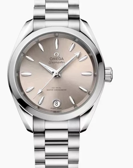 OMEGA SEAMASTER AQUA TERRA WATCH: OMEGA Seamaster Aqua Terra Watch Brand: OMEGA Type/Style: Wristwatch Material: SS Color: Dial Color gray Size: Case Diameter: 34 x 34 mm Accessories: None Accessories Notice: When purchasing