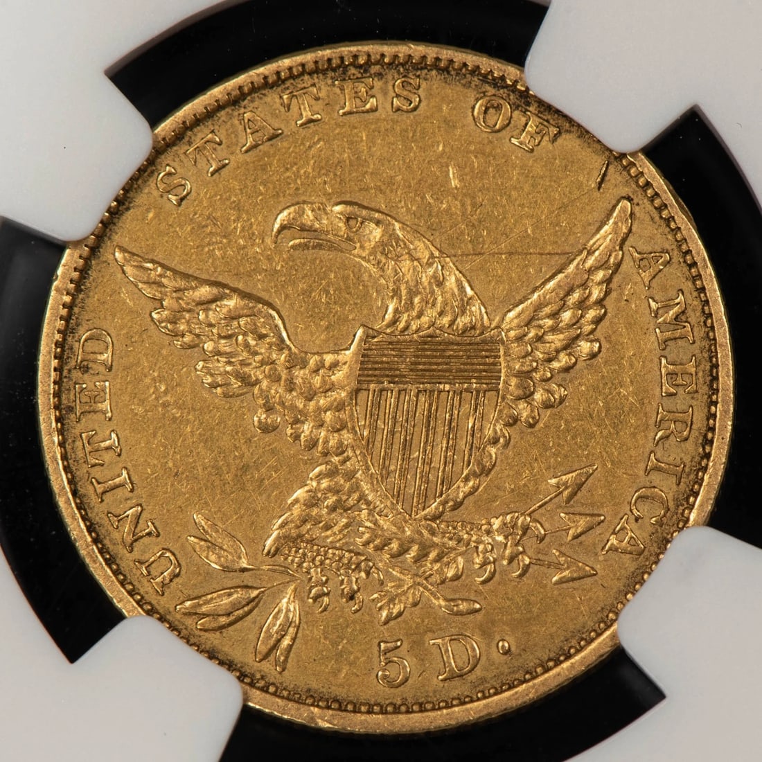 1834 G$5 CLASSIC HEAD GOLD HALF EAGLE SCRIPT 8 CROSS - 2