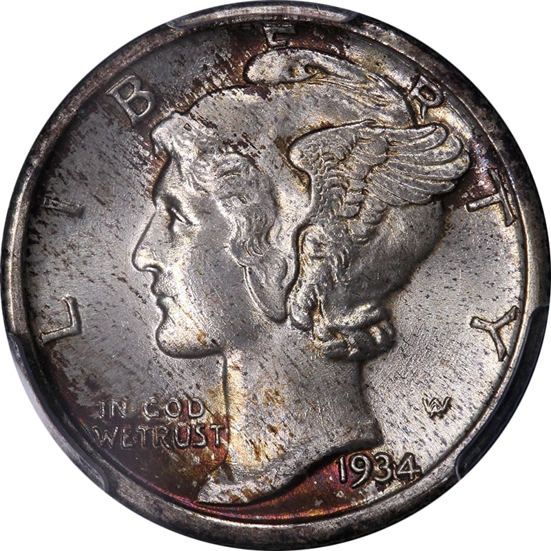 1934-P MERCURY DIME: 1934-P Mercury Dime Year: 1934 Fineness: None Composition: Silver Denomination: None Country of Origin: United States Accessories: None Accessories Notice: When purchasing pre-owned goods,
