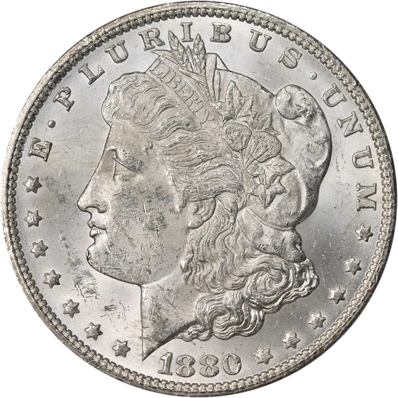 1880/79-CC MORGAN SILVER DOLLAR: 1880/79-CC Morgan Silver Dollar Year: 1880 Fineness: 0.9 Composition: Silver Denomination: None Country of Origin: United States Accessories: None Accessories Notice: When purchasing pre-owned goods,