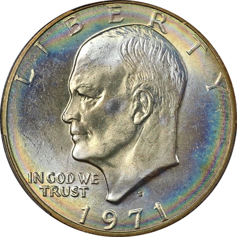 1971-S EISENHOWER IKE SILVER DOLLAR IRIDESCENT (1 of 2)