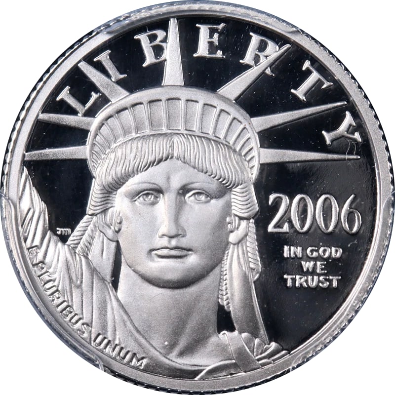 2006-W PLATINUM AMERICAN EAGLE $25: 2006-W Platinum American Eagle $25 Year: 2006 Fineness: 0.9995 Composition: Platinum Denomination: $25 Country of Origin: United States Accessories: None Accessories Notice: When purchasing pre-owned