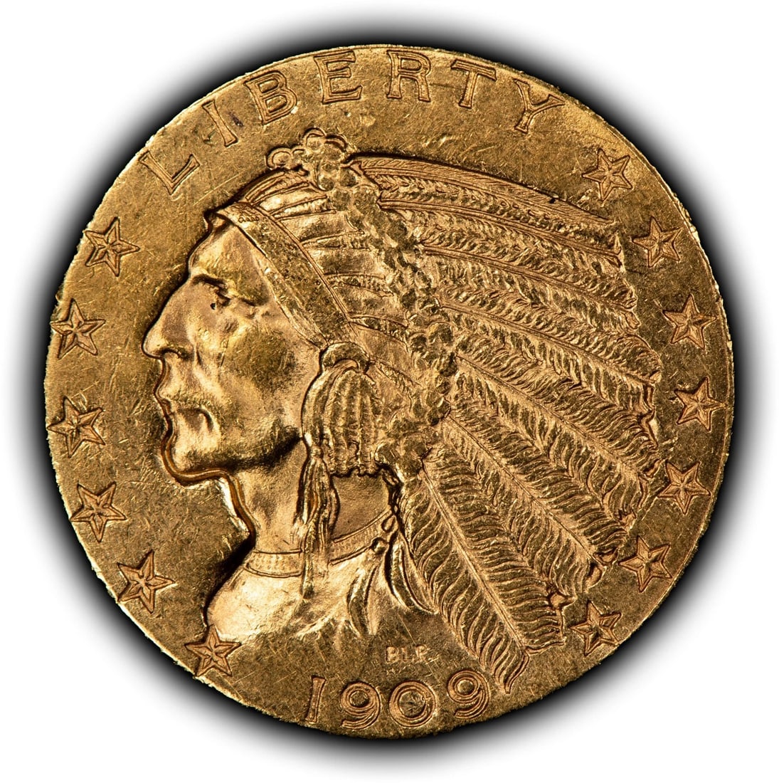 1909-D G$5 INDIAN HEAD GOLD HALF EAGLE: 1909-D G$5 Indian Head Gold Half Eagle Brand/Mint: U.S. Mint Year: 1909 Fineness: 0.9 Country of Origin: United States Accessories: None Accessories Notice: When purchasing pre-owned goods, please
