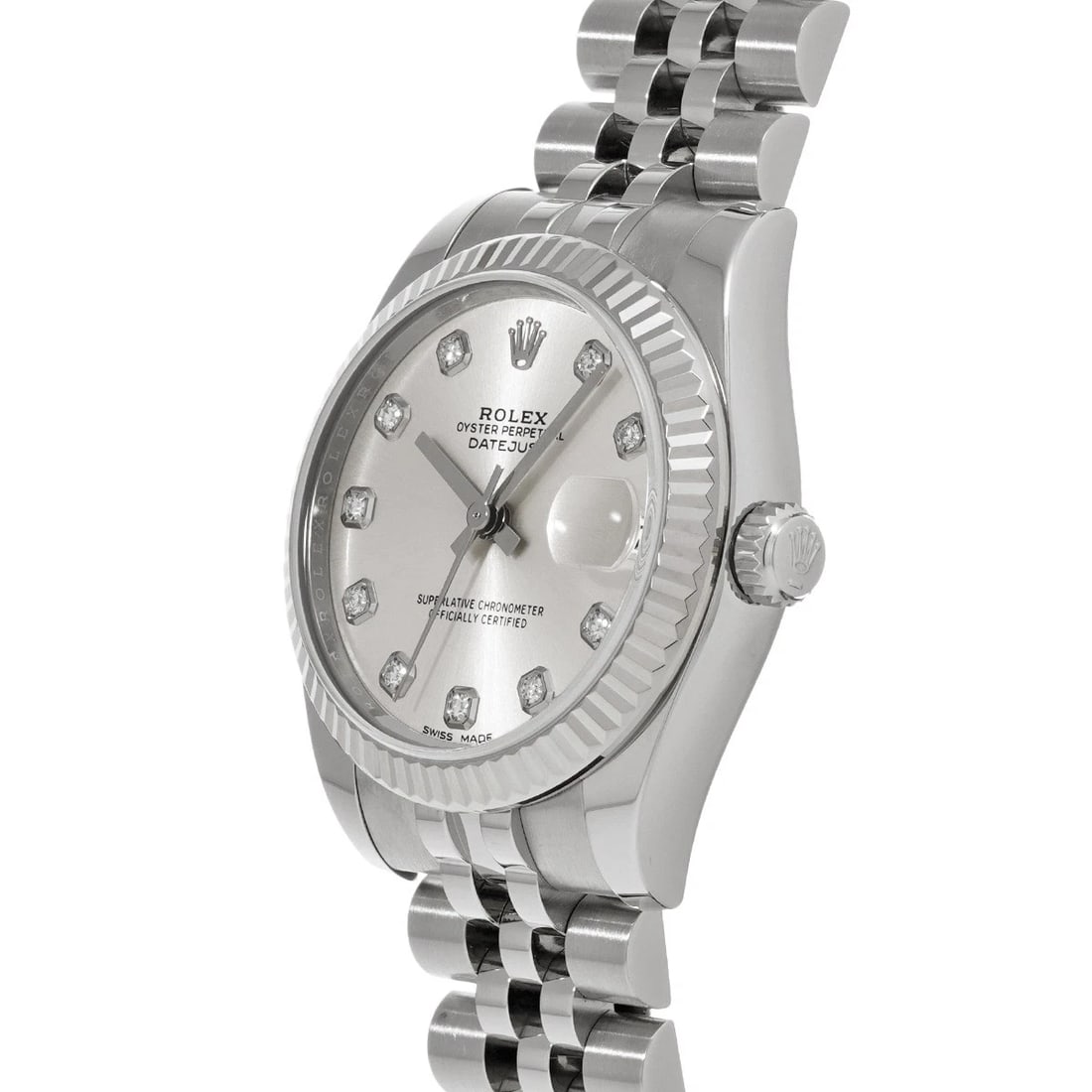 ROLEX SILVER/DIAMOND WATCH - 2