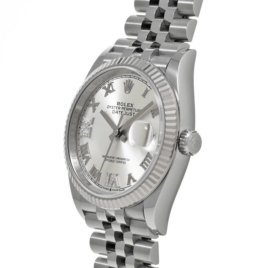 ROLEX SILVER/DIAMOND WATCH - 2