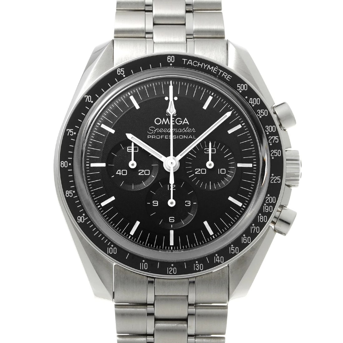 OMEGA SPEEDMASTER MOONWATCH PROFESSIONAL WATCH: OMEGA Speedmaster Moonwatch Professional Watch Brand: OMEGA Type/Style: Wristwatch Material: Band Material Stainless steel, Case Material Stainless steel Color: Dial Color black Size: ?Case? H/about