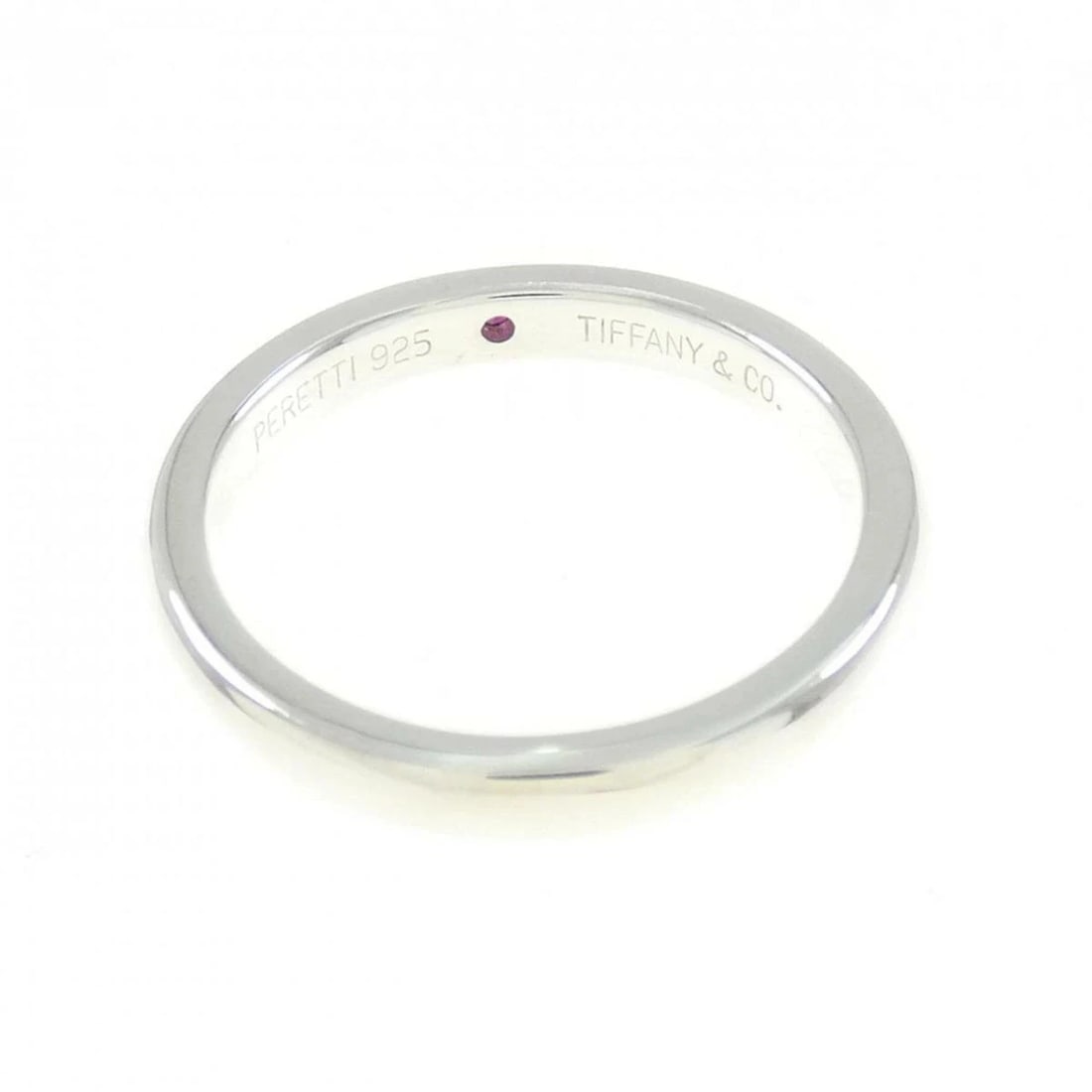 TIFFANY SILVER RUBY BAND RING 925 SILVER - 3