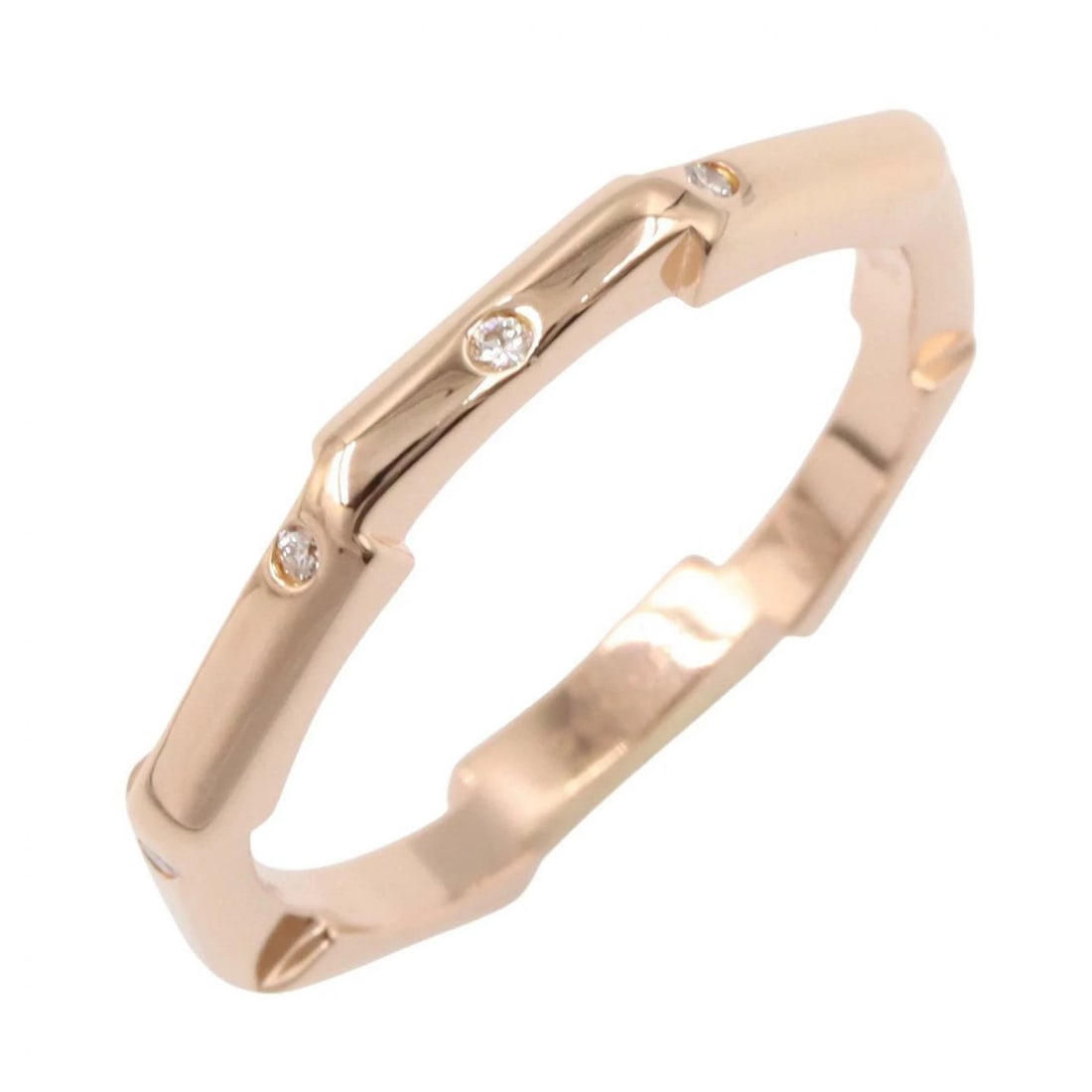GUCCI DIAMOND RING K18PG PINK GOLD: Gucci Diamond Ring K18PG Pink Gold Brand: Gucci Type/Style: Ring Material: K18PG, Color: PG Size: US 5 Accessories: None Accessories Notice: When purchasing pre-owned goods, please refer to the