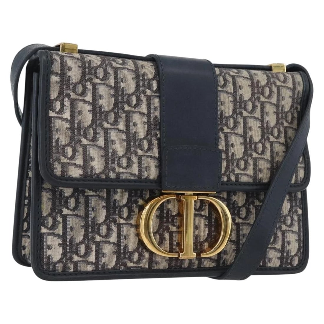 CHRISTIAN DIOR TROTTER CANVAS OBLIQUE SHOULDER BAG: Christian Dior Trotter Canvas Oblique Shoulder Bag Brand: Christian Dior Type/Style: Shoulder Bag Material: Trotter Canvas Color: Navy/Gold Size: Size(Inch) W9.4 x H7.1 x D2.8inch(Approx) Accessor