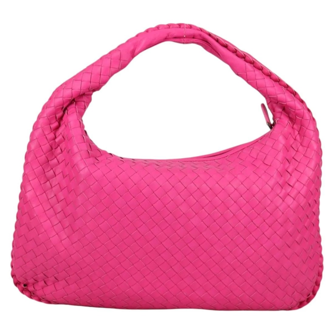 BOTTEGA VENETA INTRECCIATO HOBO SHOULDER BAG: BOTTEGA VENETA INTRECCIATO Hobo Shoulder Bag Brand: BOTTEGAVENETA Type/Style: Shoulder Bag Material: Leather Color: Pink Size: Size(Inch) W15.7 x H9.8inch(Approx) Accessories: None Accesso