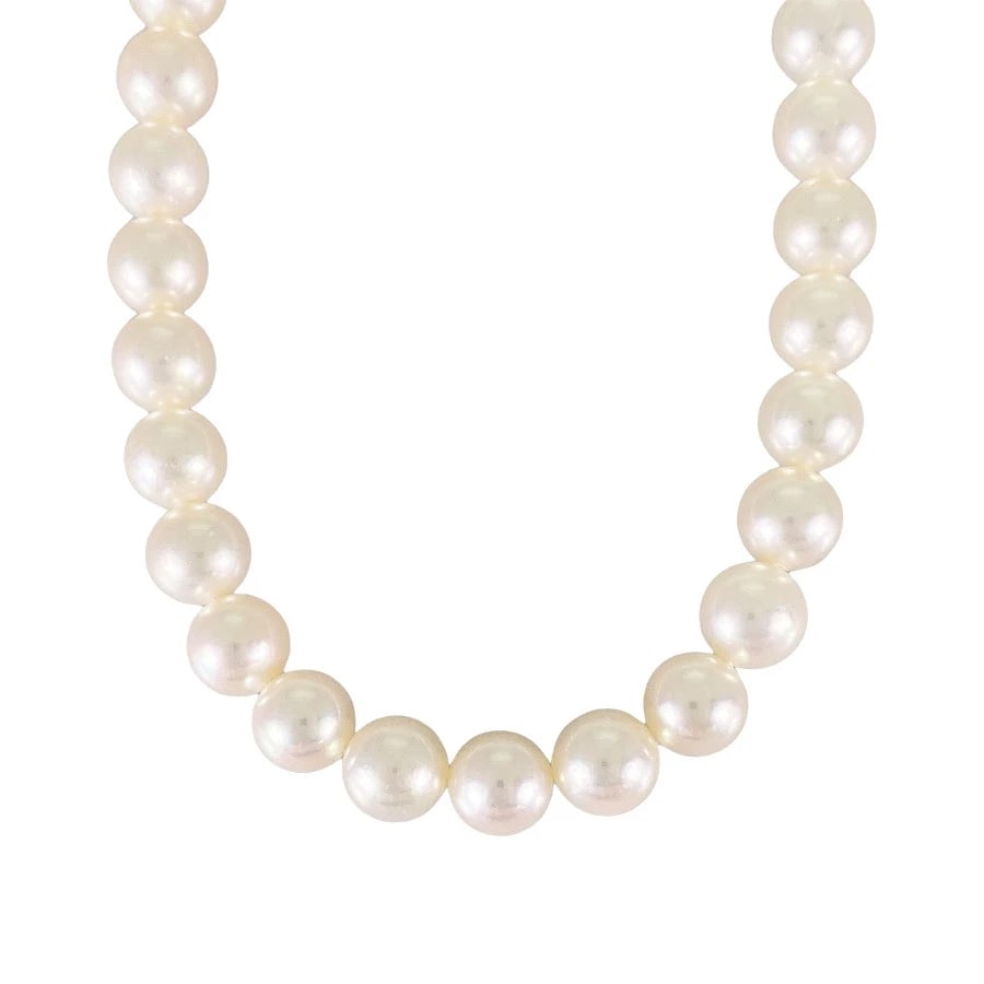 TASAKI WHITE GOLD PEARL DIAMOND NECKLACE: TASAKI White gold Pearl Diamond Necklace Brand: TASAKI Type/Style: Necklace Material: 18K White Gold, Color: Silver Size: Pearl Diameter:7.2mm~7.5mm Necklace full length:43cm Accessories: None