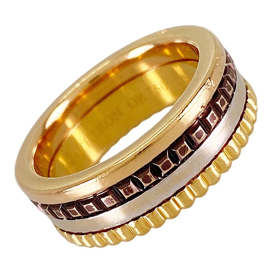 BOUCHERON QUATRE CLASSIC YELLOW GOLD RING: Boucheron Quatre Classic Yellow gold Ring Brand: Boucheron Type/Style: Ring Material: 18K Yellow Gold 18K White Gold 18K Rose Gold, Color: Gold Size: 5.5 US Accessories: None Accessories N