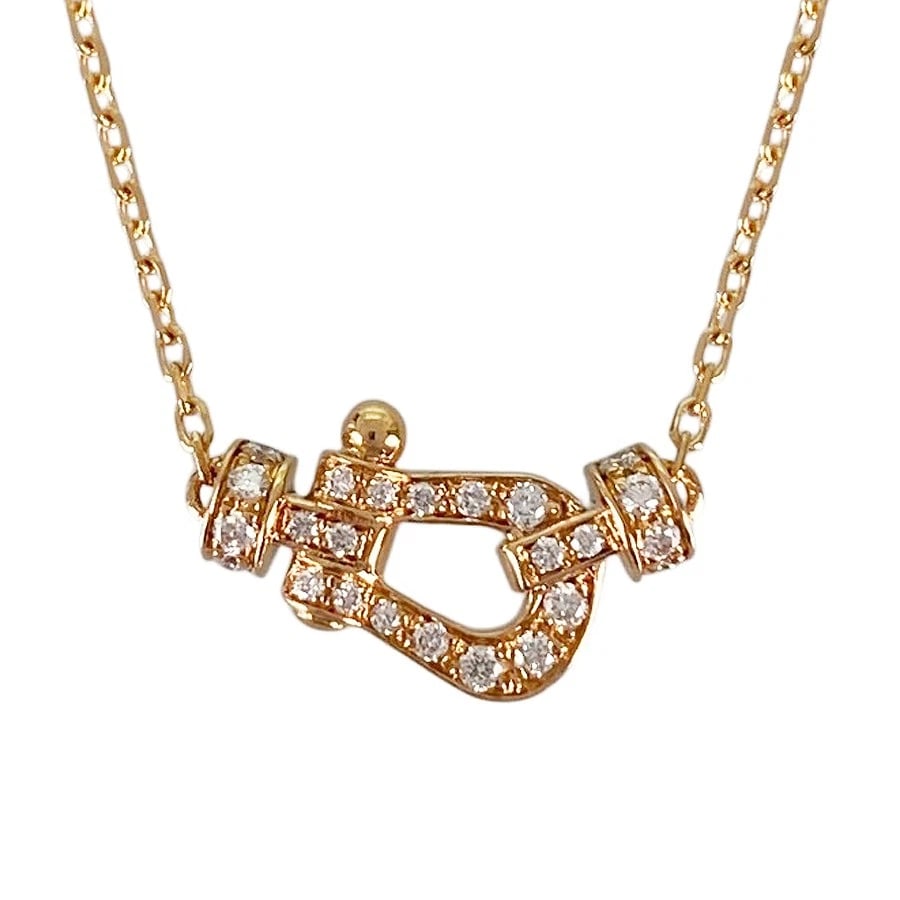 FRED FORCE 10 ROSE GOLD DIAMOND NECKLACE: FRED Force 10 Rose gold Diamond Necklace Brand: FRED Type/Style: Necklace Material: 18K Rose Gold, Main Stone/Creation Natural Color: Gold Size: Top size:7.8mm?12.2mm Necklace full length:40cm