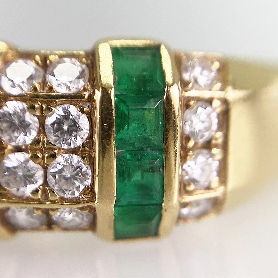 QUEEN YELLOW GOLD DIAMOND RUBY SAPPHIRE EMERALD RING - 6