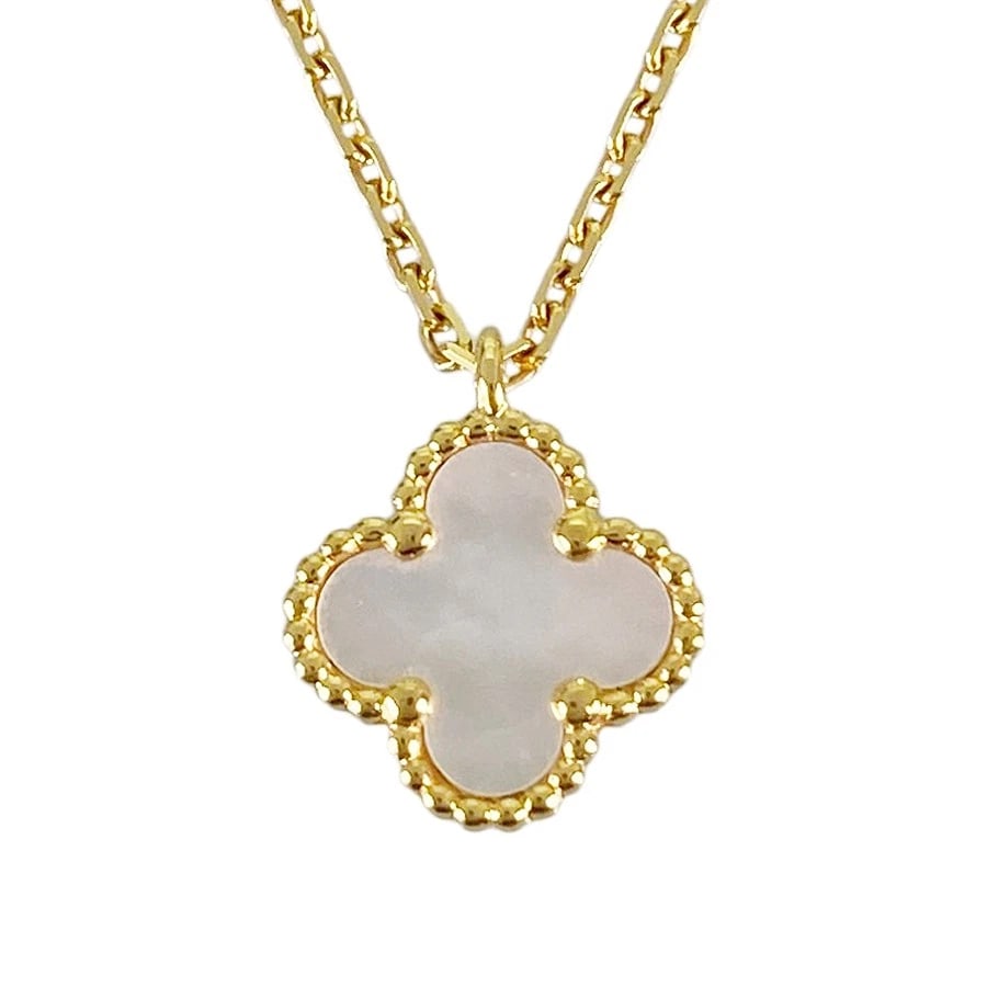 VAN CLEEF & ARPELS SWEET ALHAMBRA PENDANT YELLOW GOLD NECKLACE: Van Cleef & Arpels Sweet Alhambra Pendant Yellow gold Necklace Brand: Van Cleef & Arpels Type/Style: Necklace Material: 18K Yellow Gold, Color: Gold Size: Top size:9.1mm?9.1mm Necklace full length:40c