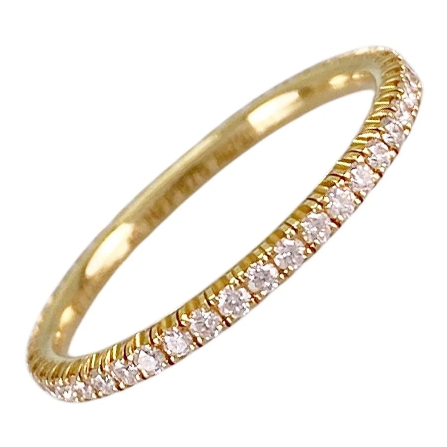 CARTIER ETINCELL FULL ETERNITY YELLOW GOLD DIAMOND RING: Cartier Etincell Full eternity Yellow gold Diamond Ring Brand: Cartier Type/Style: Ring Material: 18K Yellow Gold, Main Stone/Creation Natural Color: Gold Size: 3.5-4 US Accessories: None