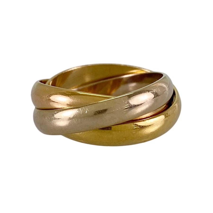 CARTIER TRINITY MM YELLOW GOLD RING: Cartier Trinity MM Yellow gold Ring Brand: Cartier Type/Style: Ring Material: 18K Yellow Gold 18K White Gold 18K Rose Gold, Color: Gold Size: 5.5-6 US Accessories: None Accessories Notice: