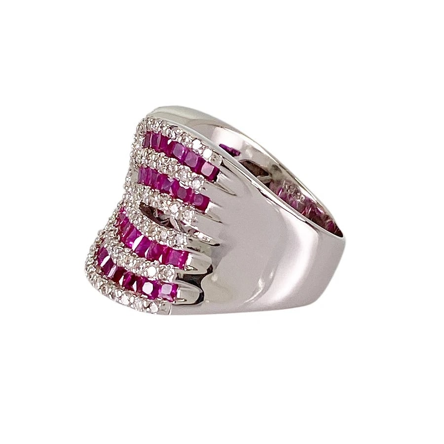 RING WHITE GOLD RUBY DIAMOND - 2