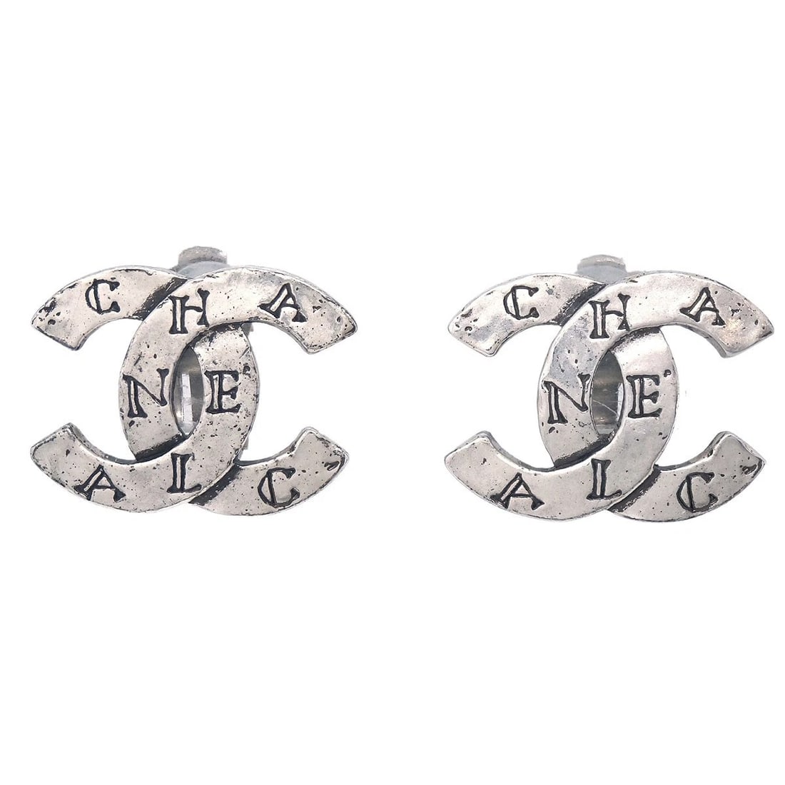CHANEL CC CLIP-ON EARRINGS SILVER: Chanel CC Clip-On Earrings Silver Brand: CHANEL Type/Style: Earrings Material: Silver Plated, Color: Silver Size: W 2.7 x H 2.0 cm Accessories: None Accessories Notice: When purchasing pre