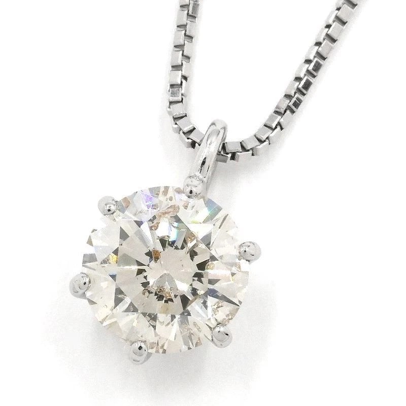 DIAMOND NECKLACE PT900/850 SINGLE 1P DIAMOND PLATINUM: Diamond Necklace Pt900/850 Single 1P Diamond Platinum Brand: Unbranded Type/Style: Necklace Material: Pt900, Main Stone/Creation Natural Color: White Size: Effective length 45cm (free adjuster) Chain