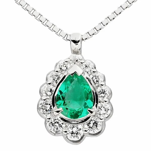 PLATINUM EMERALD DIAMOND NECKLACE PT850/900: Platinum Emerald Diamond Necklace Pt850/900 Brand: Unbranded Type/Style: Necklace Material: platinum, Main Stone/Creation Main Stone EmeraldSecondary Stone Diamond Color: White Size: Length: Approx.