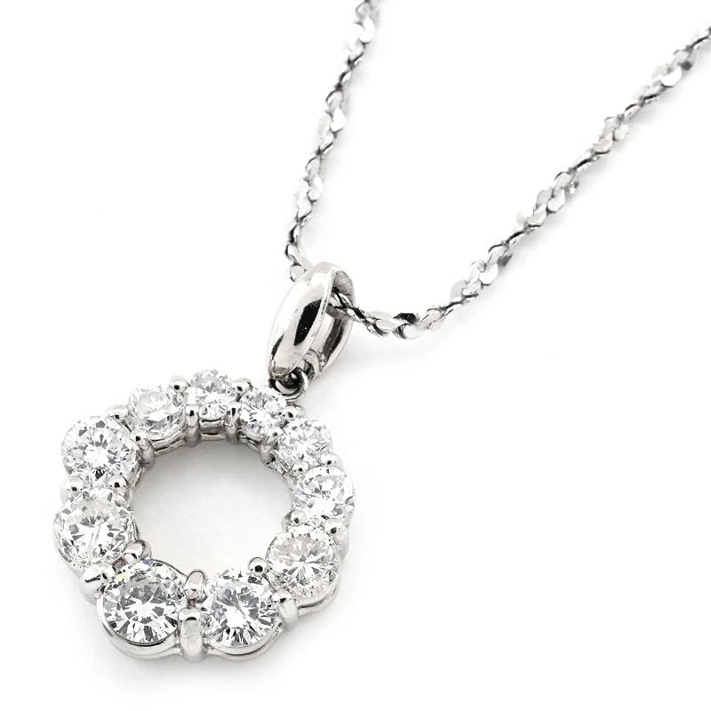 DIAMOND NECKLACE PT900 PT850 DIAMOND: Diamond Necklace Pt900 Pt850 Diamond Brand: Unbranded Type/Style: Necklace Material: Pt900 Pt850, Main Stone/Creation Natural Color: platinum Size: Effective length 36cm/40cm Chain width 1.0mm Motif 1