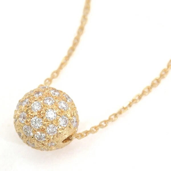 MIKIMOTO NECKLACE DIAMOND BALL NECKLACE 18K YG: Mikimoto Necklace Diamond Ball Necklace 18K YG Brand: Mikimoto Type/Style: Necklace Material: K18, Main Stone/Creation Natural Color: Yellow Gold Size: Length: 42cm total length, 9mm top diameter