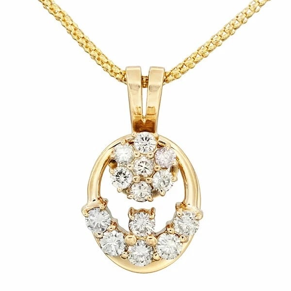 18K YG DIAMOND SWING NECKLACE YELLOW GOLD 750: 18K YG Diamond Swing Necklace Yellow Gold 750 Brand: Unbranded Type/Style: Necklace Material: 18K YG, Main Stone/Creation Natural Color: Yellow Gold Size: Length: approx. 46cm Top: approx. W11mm x