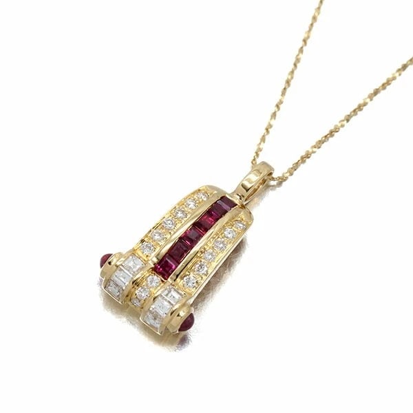 18K YG RUBY DIAMOND NECKLACE YELLOW GOLD 750: 18K YG Ruby Diamond Necklace Yellow Gold 750 Brand: Unbranded Type/Style: Necklace Material: 18K YG, Main Stone/Creation Main Stone RubySecondary Stone Diamond Color: Yellow Gold Size: Length: