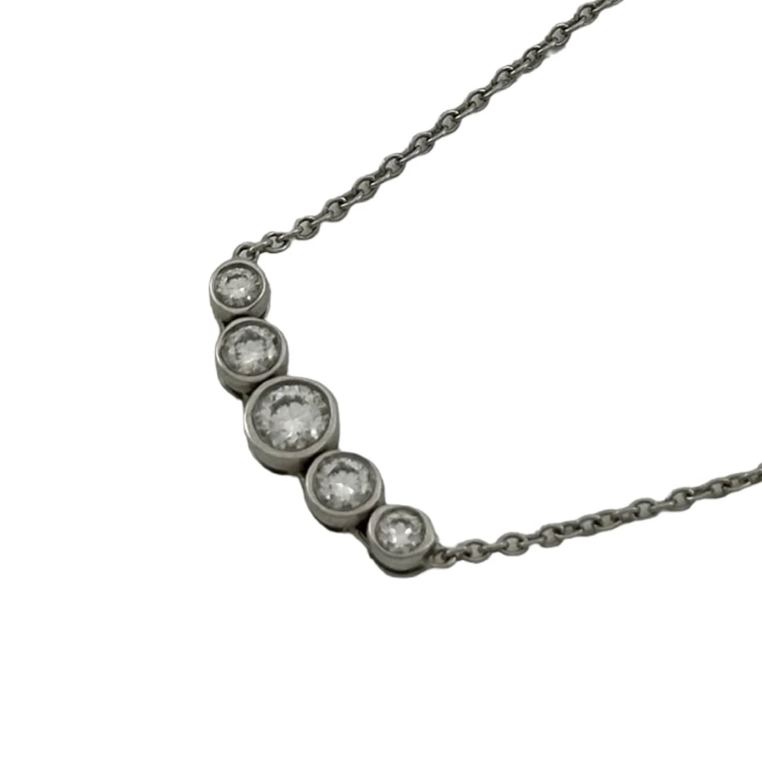 TIFFANY & CO. JAZZ GRADUATED NECKLACE PLATINUM PT950 DIAMOND: Tiffany & Co. Jazz Graduated Necklace Platinum Pt950 Diamond Brand: Tiffany & Co. Type/Style: Necklace Material: Pt950, Color: platinum Size: Height: approx. 4mm Width: approx. 17.2mm Chain length: ap