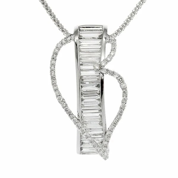 18K WG DIAMOND SLIDE CHAIN NECKLACE WHITE GOLD 750 JEWELRY: 18K WG Diamond Slide Chain Necklace White Gold 750 Jewelry Brand: Unbranded Type/Style: Necklace Material: K18WG, Main Stone/Creation Natural Color: White Gold Size: Length: approx. 45cm Top: approx.