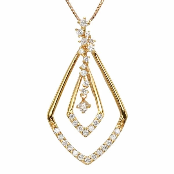 18K PG DIAMOND SLIDE CHAIN NECKLACE: 18K PG Diamond Slide Chain Necklace Brand: Unbranded Type/Style: Necklace Material: K18PG, Color: Pink Gold Size: Length: approx. 45cm Top: approx. W19mm x H35mm or diameter approx. mm Accessories: