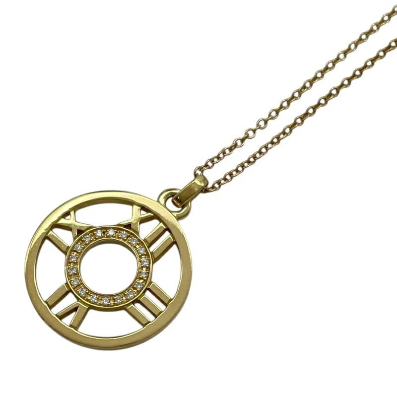 TIFFANY & CO. OPEN ATLAS NECKLACE GOLD AU750/DIAMOND: Tiffany & Co. Open Atlas Necklace Gold Au750/Diamond Brand: Tiffany & Co. Type/Style: Necklace Material: Au750, Main Stone/Creation Natural Color: gold Size: Height: approx. 16.4mm Width: approx.