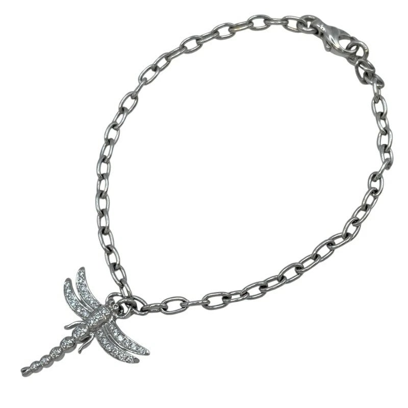 TIFFANY & CO. DRAGONFLY BRACELET PLATINUM PT950: Tiffany & Co. Dragonfly Bracelet Platinum Pt950 Brand: Tiffany & Co. Type/Style: Bracelet Material: Pt950, Color: platinum Size: Height: approx. 21.4mm Width: approx. 20.2mm Arm circumference: