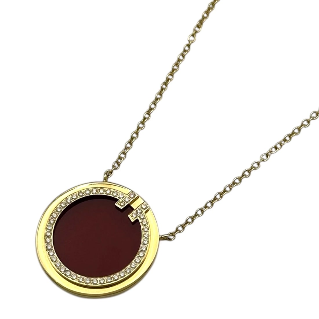 TIFFANY & CO. TTWO CIRCLE NECKLACE GOLD AU750: Tiffany & Co. Ttwo Circle Necklace Gold Au750 Brand: Tiffany & Co. Type/Style: Necklace Material: Au750, Color: gold Size: Height: approx. 16.2mm Width: approx. 16.2mm Chain length: approx. 45cm A