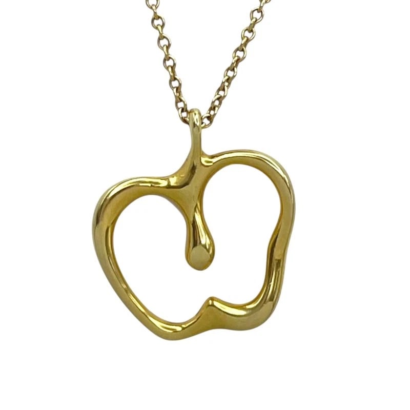 TIFFANY & CO. APPLE NECKLACE YELLOW GOLD 750 JEWELRY: Tiffany & Co. Apple Necklace Yellow Gold 750 Jewelry Brand: Tiffany & Co. Type/Style: Necklace Material: Pt950, Color: platinum Size: Number: Approx. 8 Width: approx. 1.4mm Accessories: None