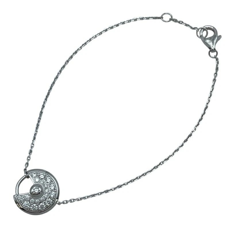 CARTIER CARTIER AMULET DIAMOND BRACELET WHITE GOLD AU750: Cartier Cartier Amulet Diamond Bracelet White Gold Au750 Brand: Cartier Type/Style: Bracelet Material: Au750, Color: White Gold Size: Height: approx. 12.0mmWidth: approx. 12.0mmArm circumference: