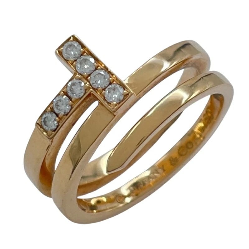 TIFFANY & CO. T SQUARE WRAP RING PINK GOLD 18K: Tiffany & Co. T Square Wrap Ring Pink Gold 18K Brand: Tiffany & Co. Type/Style: Ring Material: Au750, Color: Pink Gold Size: US 4.5 Accessories: None Accessories Notice: When purchasing pre-owned