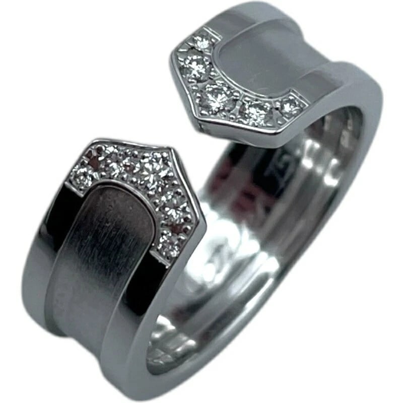 CARTIER CARTIER C2 DIAMOND RING WHITE GOLD 18K: Cartier Cartier C2 Diamond Ring White Gold 18K Brand: Cartier Type/Style: Ring Material: 750, Color: White Gold Size: US 4.5 Accessories: None Accessories Notice: When purchasing pre-owned