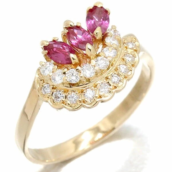 18K YG RUBY DIAMOND RING YELLOW GOLD (1 of 2)
