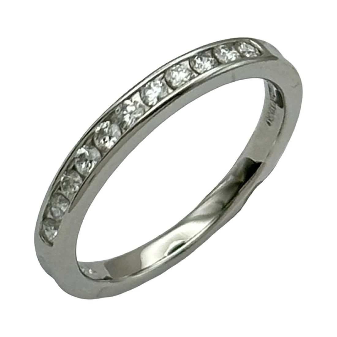 TIFFANY & CO. HALF CIRCLE CHANNEL SETTING RING PT950 DIAMOND (1 of 4)