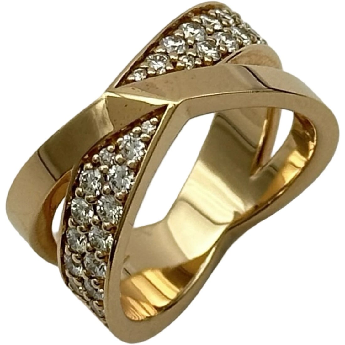 TIFFANY & CO. ATLAS X RING PINK GOLD 18K DIAMOND (1 of 5)