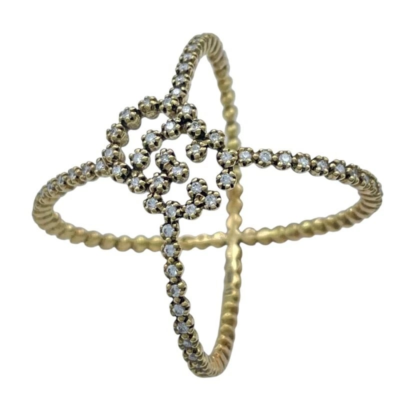 GUCCI GG RUNNING RING GOLD 18K DIAMOND: Gucci Gg Running Ring Gold 18K Diamond Brand: Gucci Type/Style: Ring Material: Au750, Color: Gold Size: US 6 Accessories: None Accessories Notice: When purchasing pre-owned goods, please r