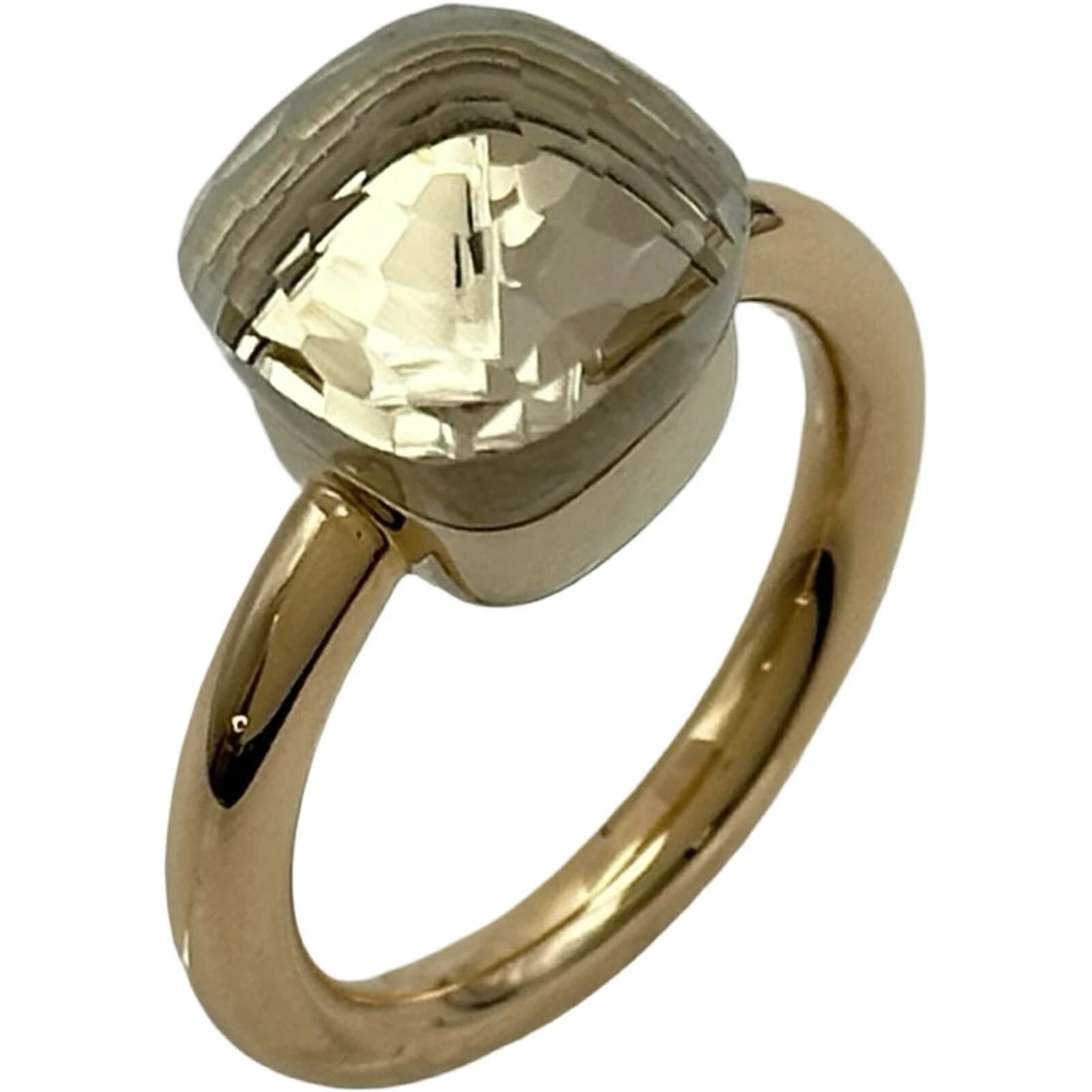 POMELLATO NUDE CLASSIC RING PINK GOLD 18K WHITE TOPAZ JEWELRY: Pomellato Nude Classic Ring Pink Gold 18K White Topaz Jewelry Brand: Pomellato Type/Style: Ring Material: 750, Color: Pink Gold Size: US 6.5 Accessories: None Accessories Notice: When purchasing